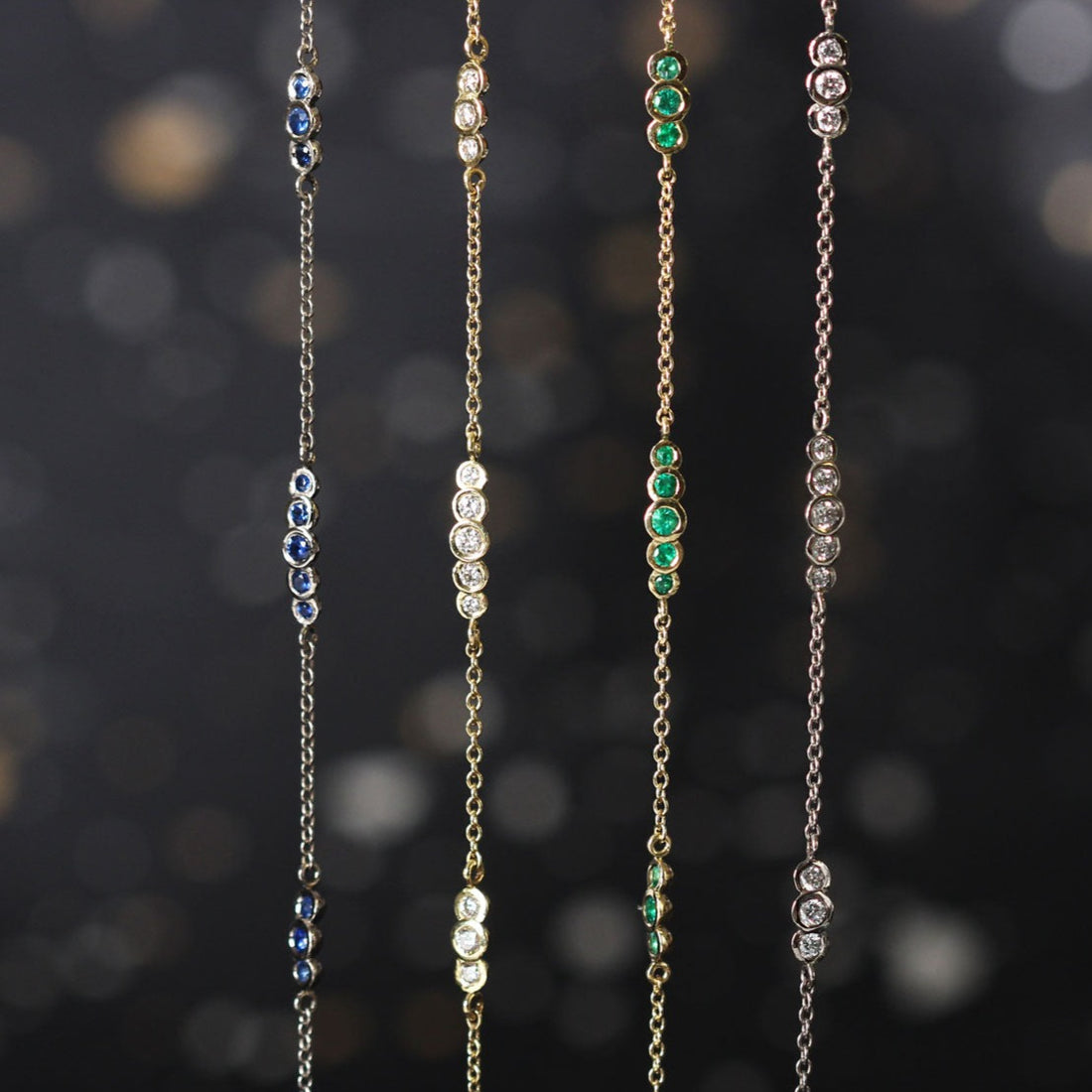 EC One dainty bracelets in recycled gold handmade in our London B Corp certified workshop