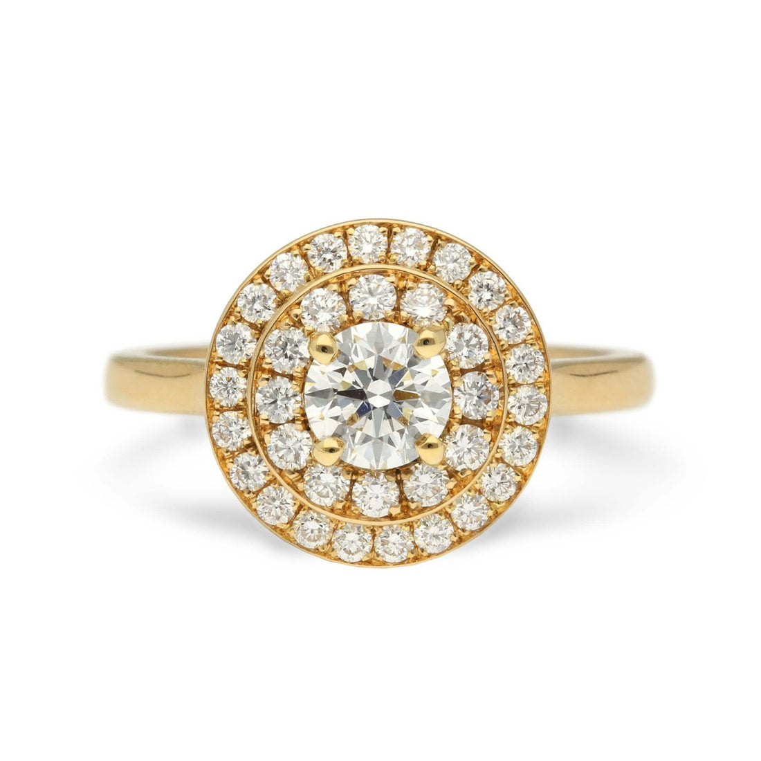 ISABELLA Yellow Gold Double Halo Diamond Engagement Ring made by EC One London in their B Corp certified workshop