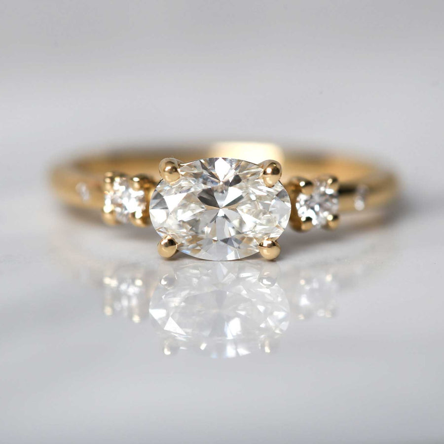 EC One LAINEY recycled Yellow Gold conflict free Diamond Engagement Ring made in London B Corp workshop