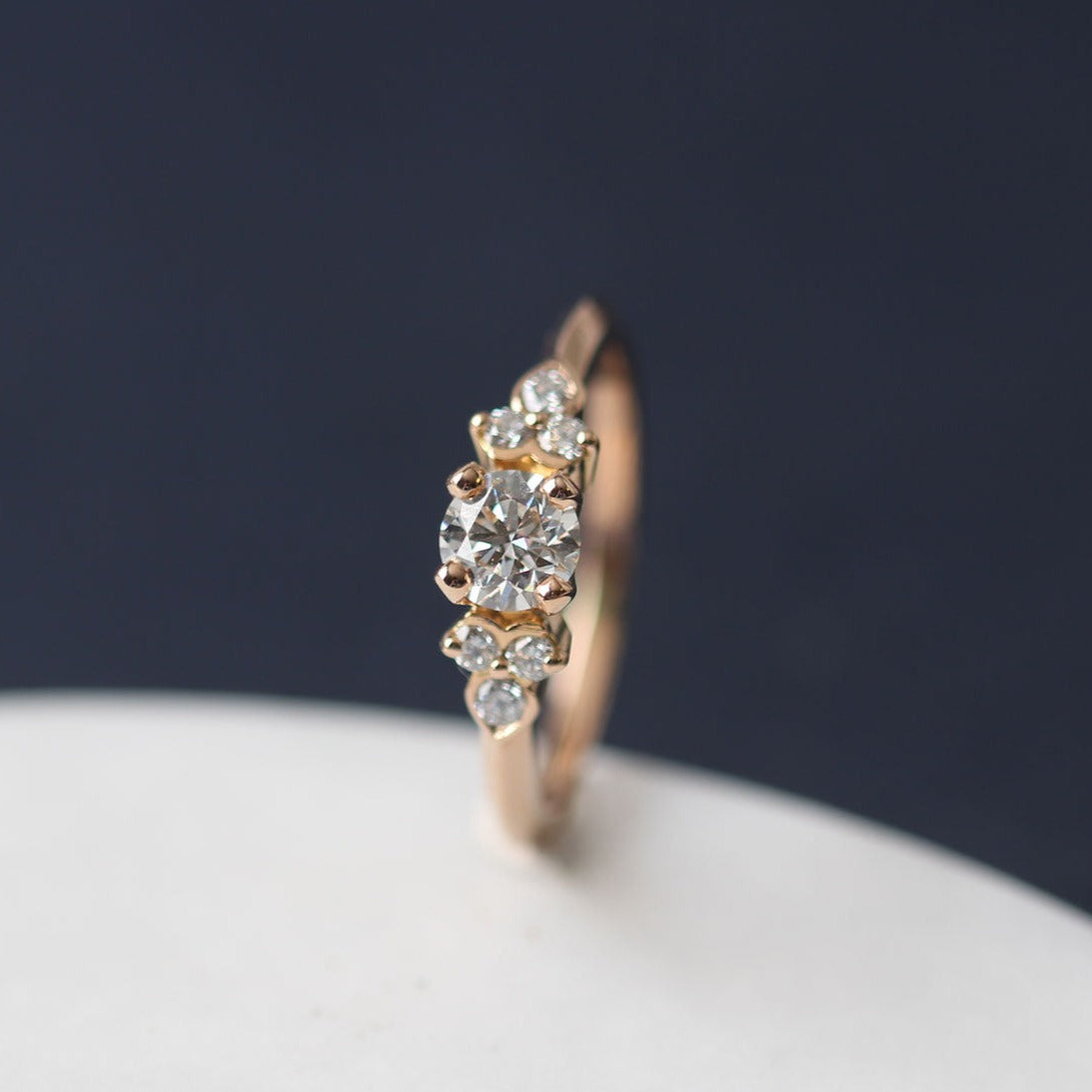 EC One HATTY recycled Rose Gold Diamond engagement Ring made in our onsite B Corp workshop