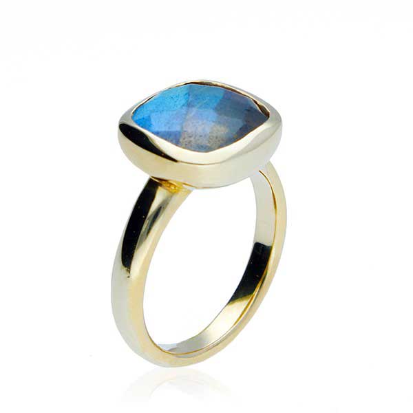 EC One Gold Lauren ring with labradorite