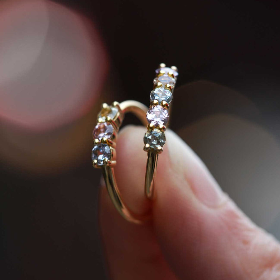 EC One Pastel 5 Stone Madagascan Sapphire Ring made in our London B Corp Certified Workshop