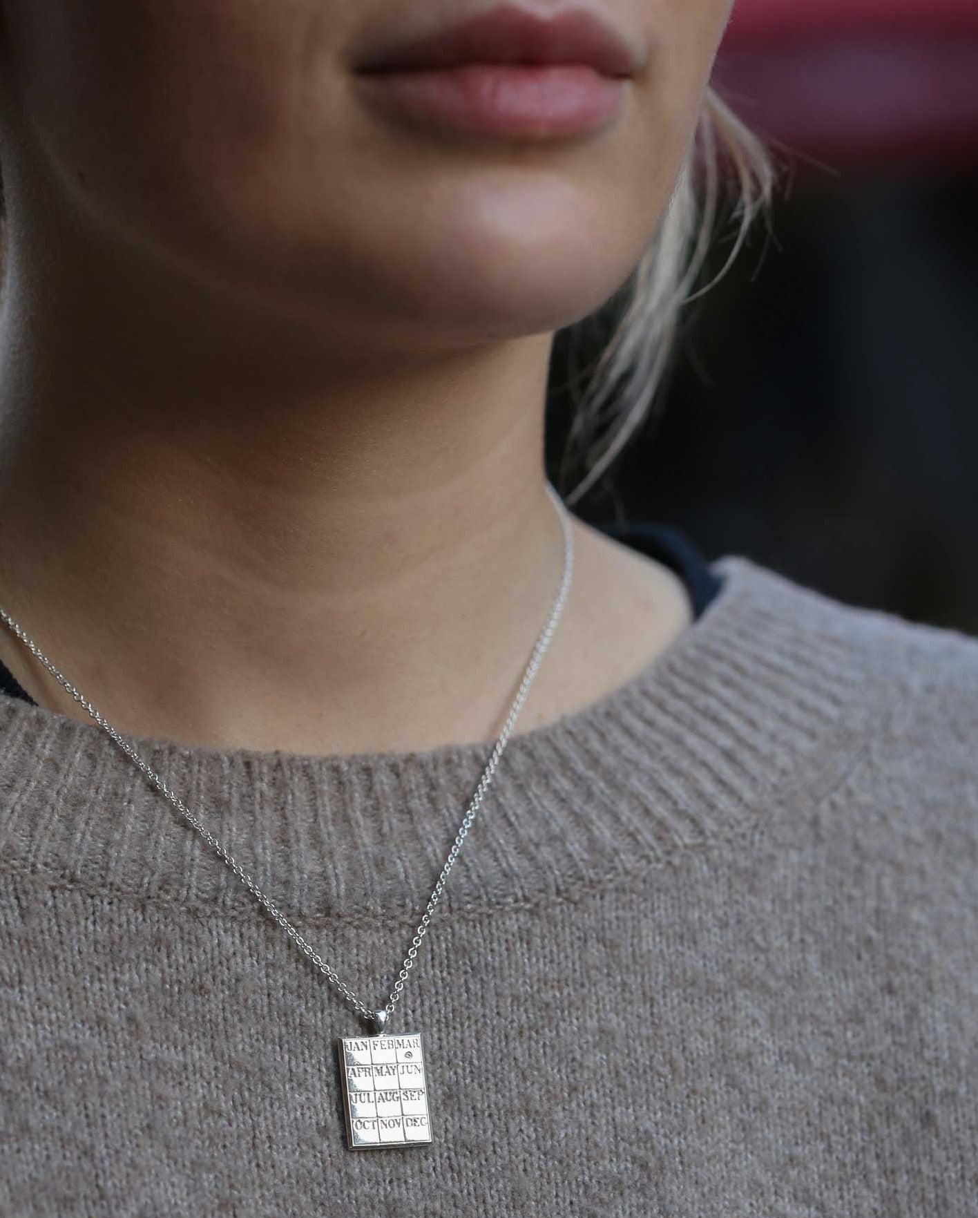 CALENDAR Necklace with Diamond Gold Plated made by EC One in London