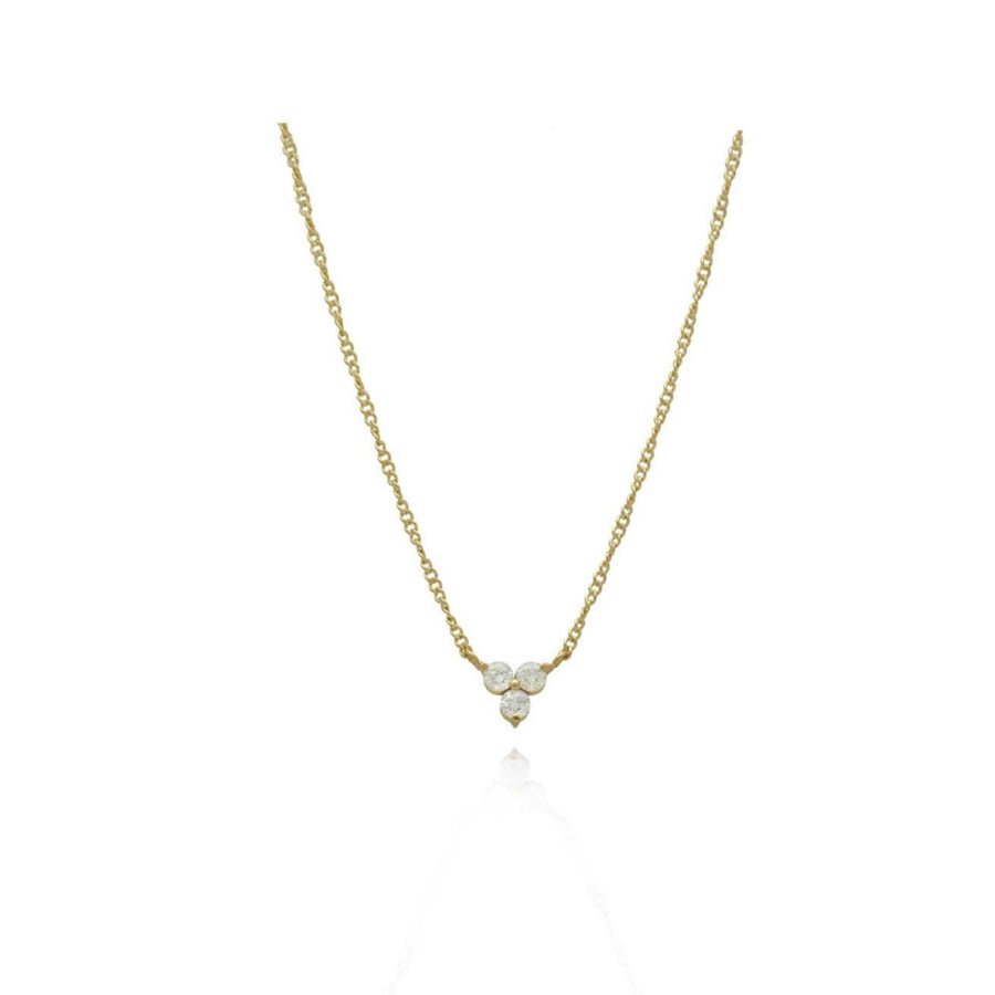 EC One Small Trio Diamond Yellow Gold Necklace made in our B corp London workshop