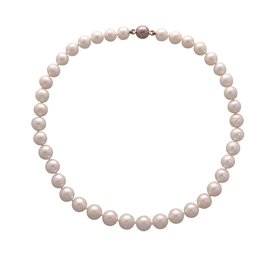 EC One White Round River Pearl Necklace 