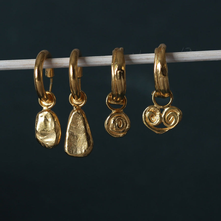 Ella stern Dancing Charm Drop Earrings Gold Plated at EC One London