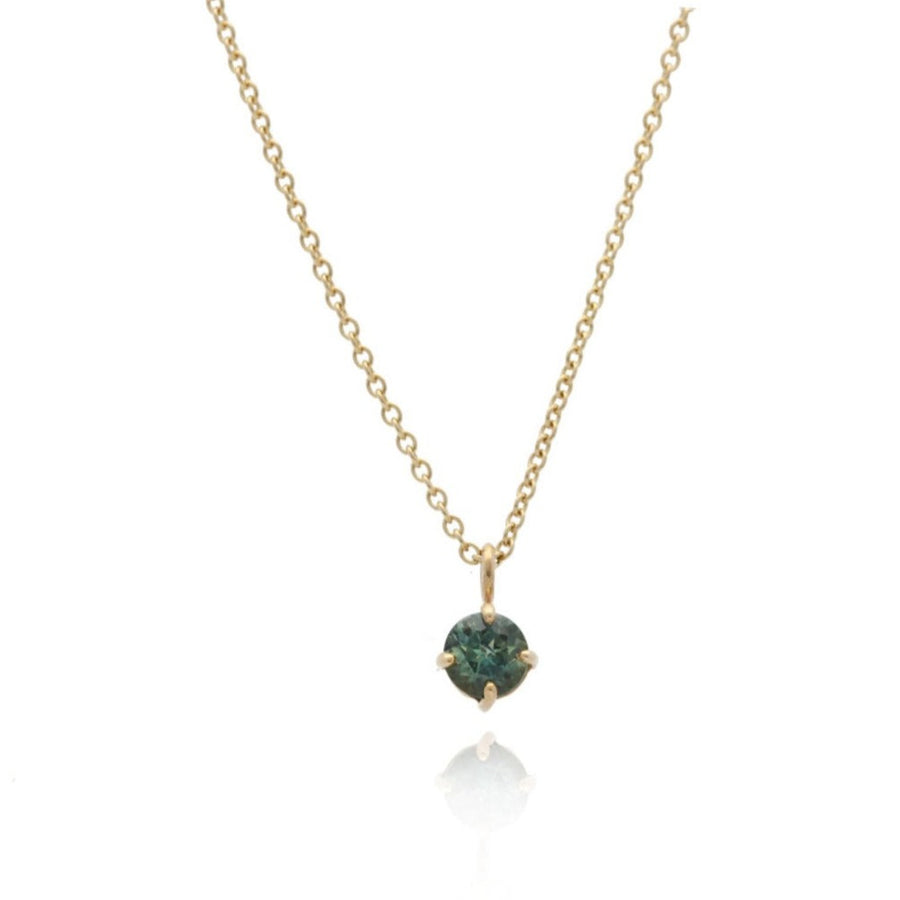 Ellie Air Polaris gold and Teal Sapphire Necklace at EC One