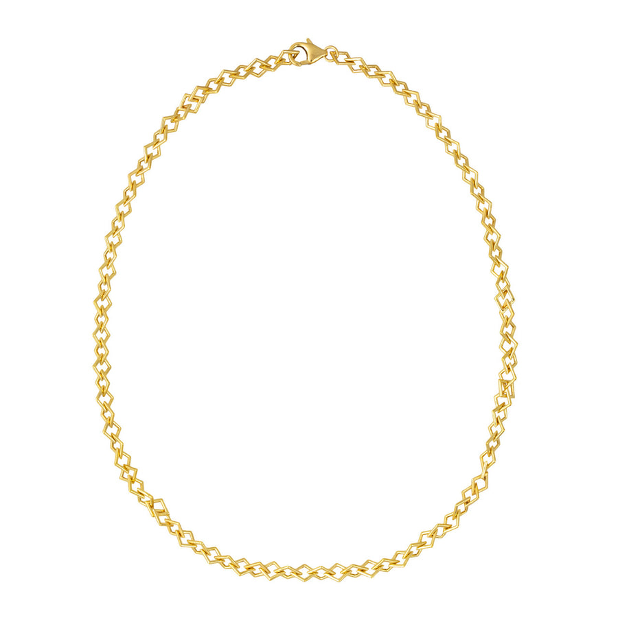 Everyday Curve Diamond Chain Necklace Gold Plated at EC One London