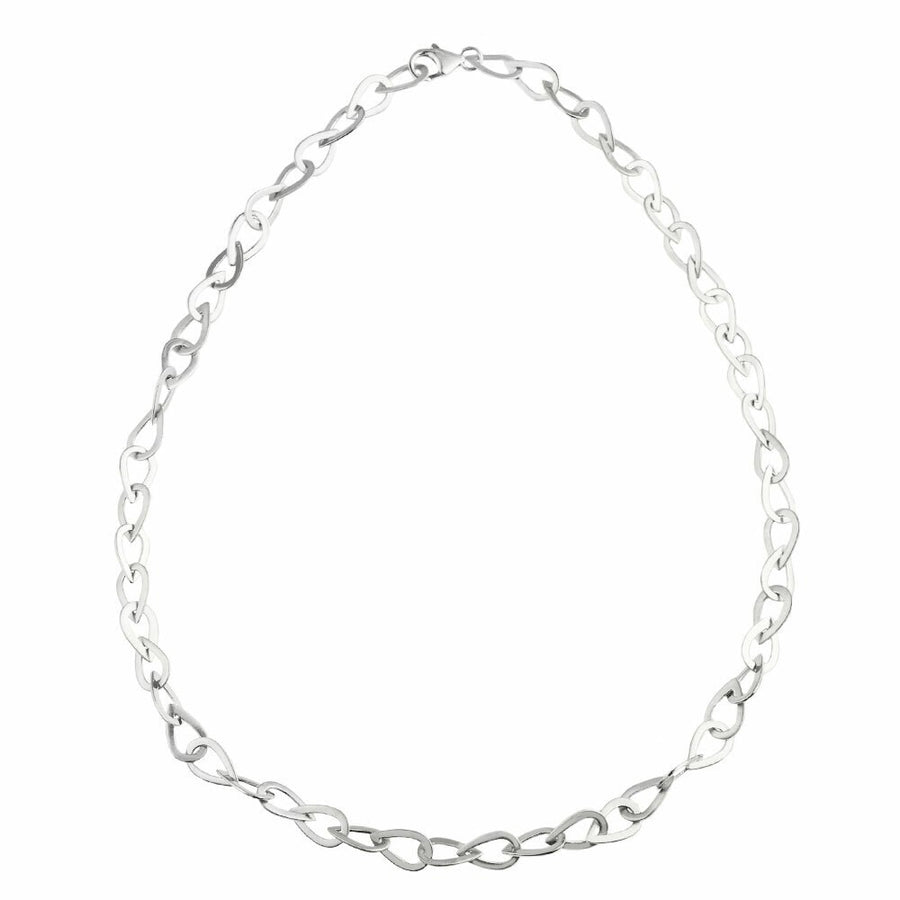 Everyday at EC One London Linear Pear Chain Necklace Silver