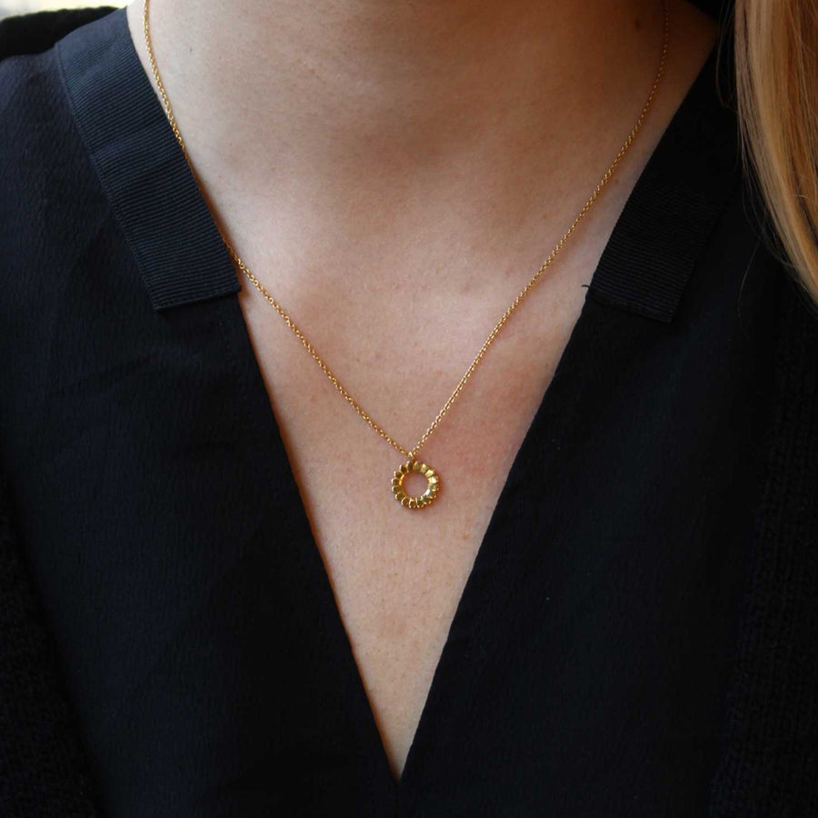 flora Bhattachary mini Lakshmi necklace in gold plated silver at EC One London