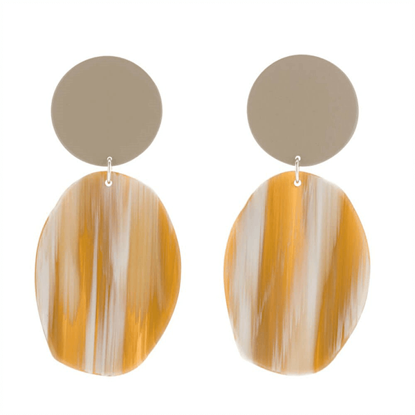 EC One Bianca Mavrick Oval 'Geology' Acetate Drop Earrings