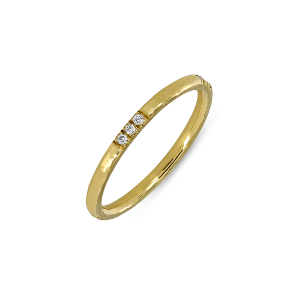 EC One 'Alice' recycled Gold Diamond Hammered Wedding Ring
