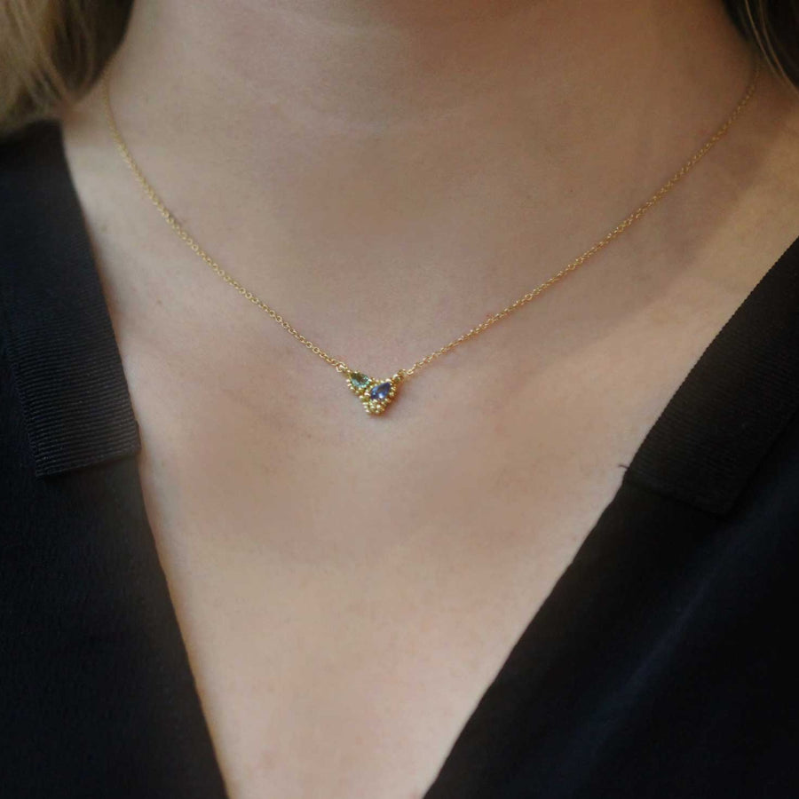 Hannah Bedford at EC One Dewdrop Sapphire Pendant in Yellow Gold