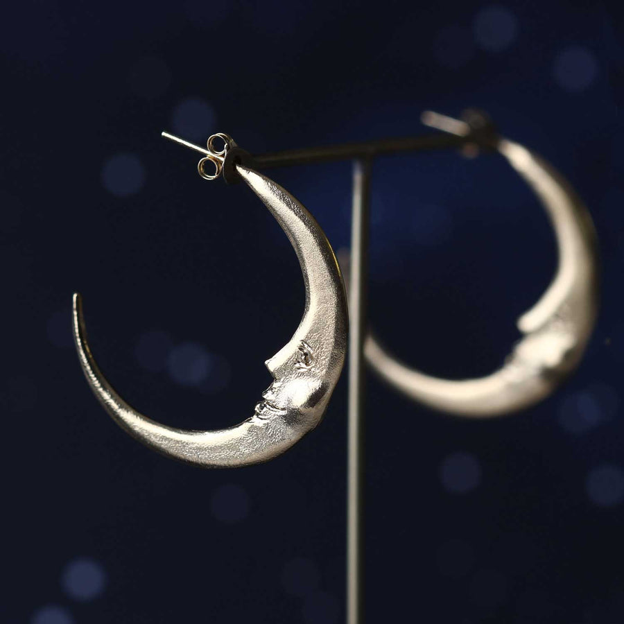 Manom Jewellery at EC One London Large Crescent Hoop Earrings Gold Plated