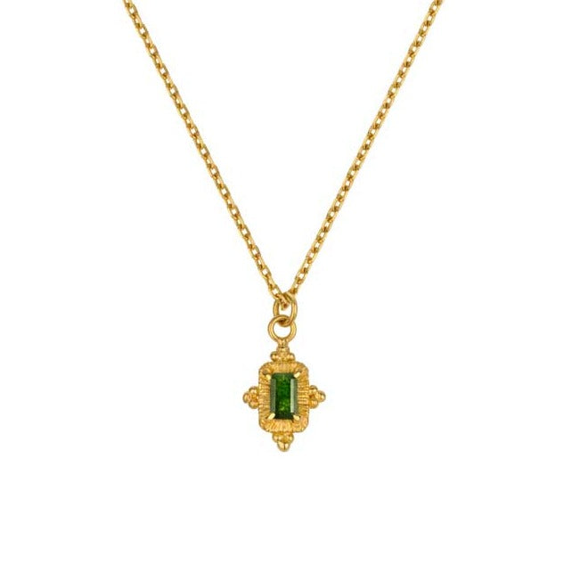 Zoe and Morgan Marina Gold Plated Necklace with Chrome Diopside at EC One