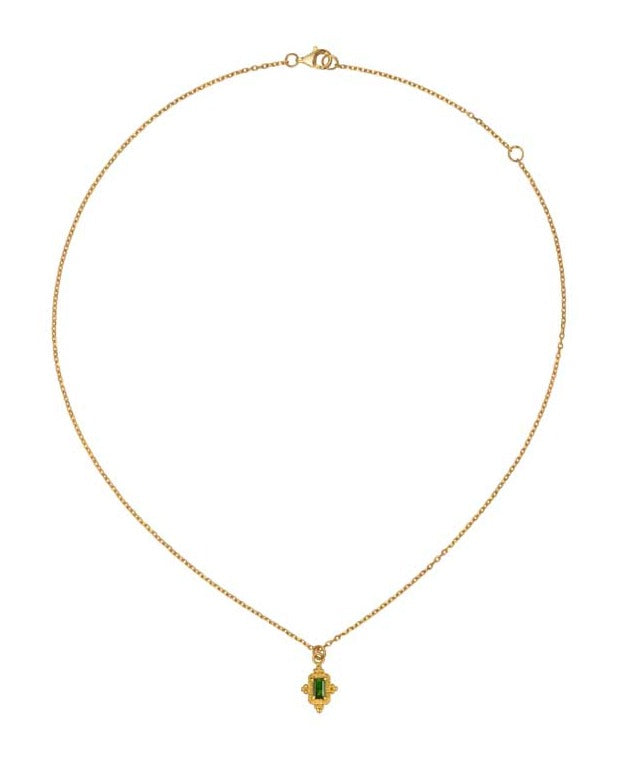 Zoe and Morgan Marina Gold Plated Necklace with Chrome Diopside at EC One