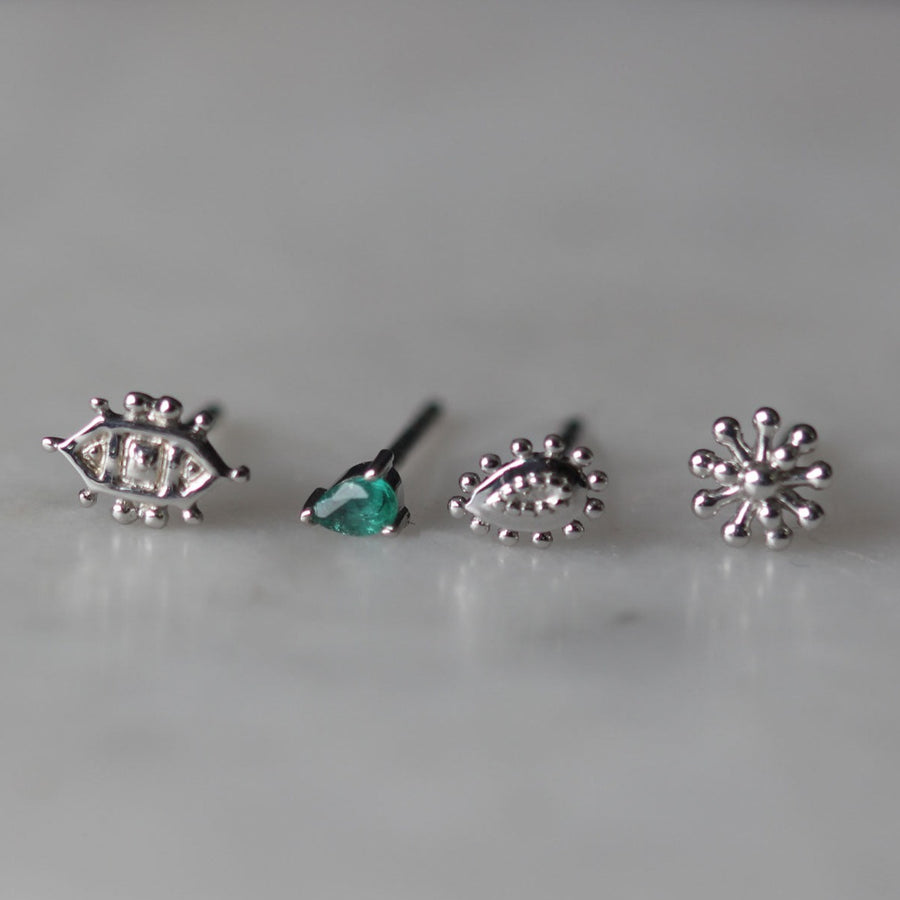 Metier Single DALA 3.2 Stud Earring White Gold at EC One London