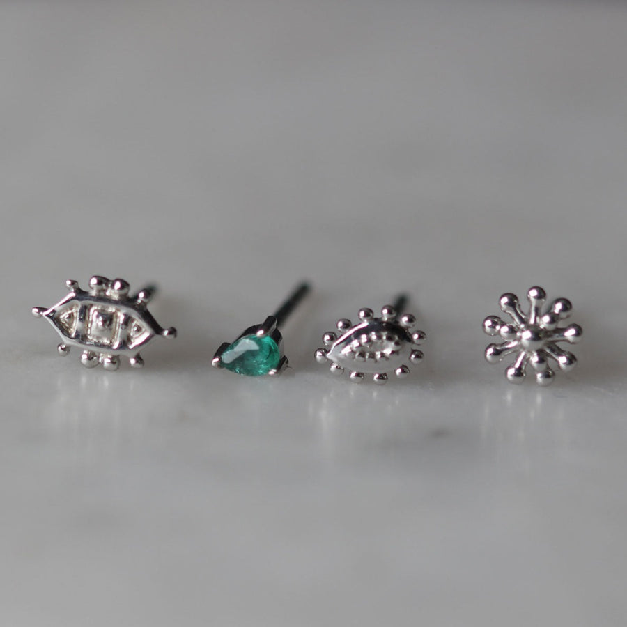 Metier Single DALA 1 Stud Earring White Gold at EC One london