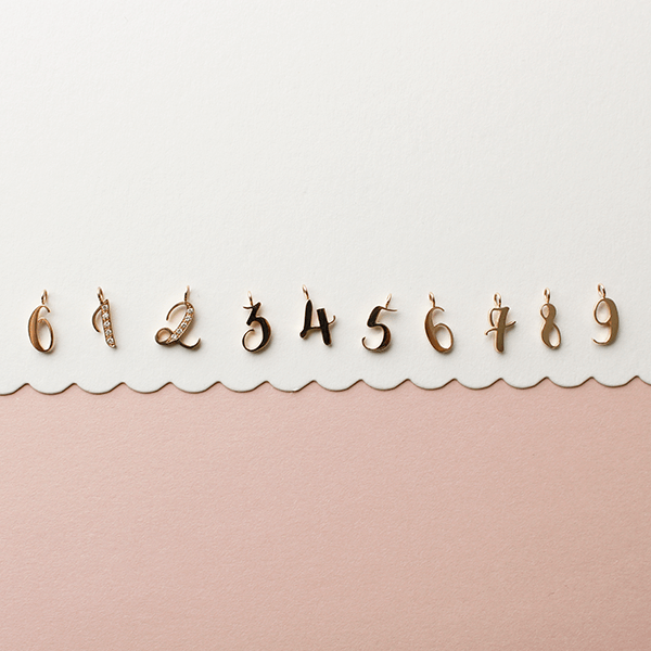 EC One recycled Gold number charms
