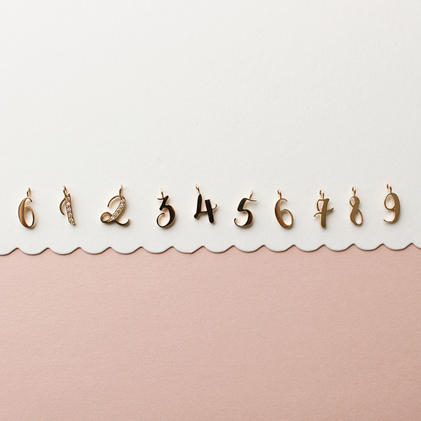 EC One recycled Gold Number "2" Pendant  Necklace with diamonds