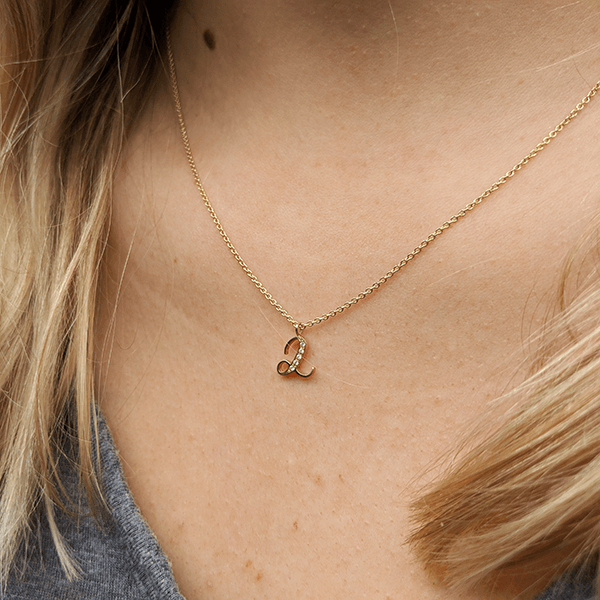 E.C.One diamond set gold number 2 charm necklace made in London