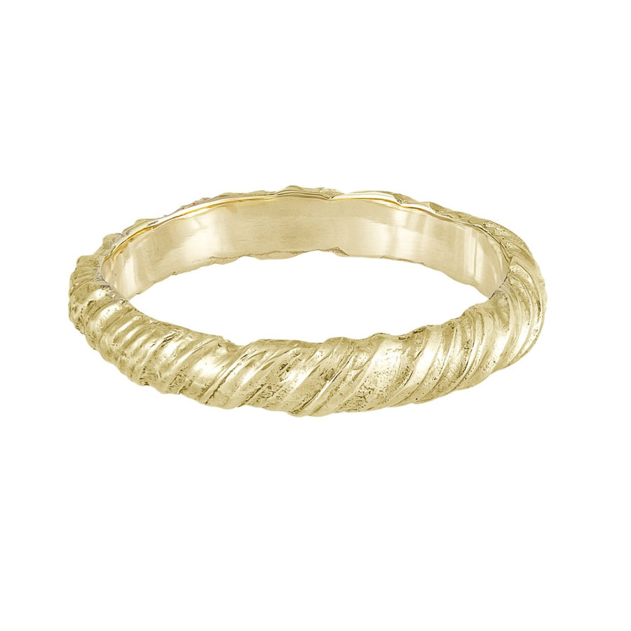 Natalie Perry at EC One London ethical men's wedding band in recycled yellow gold