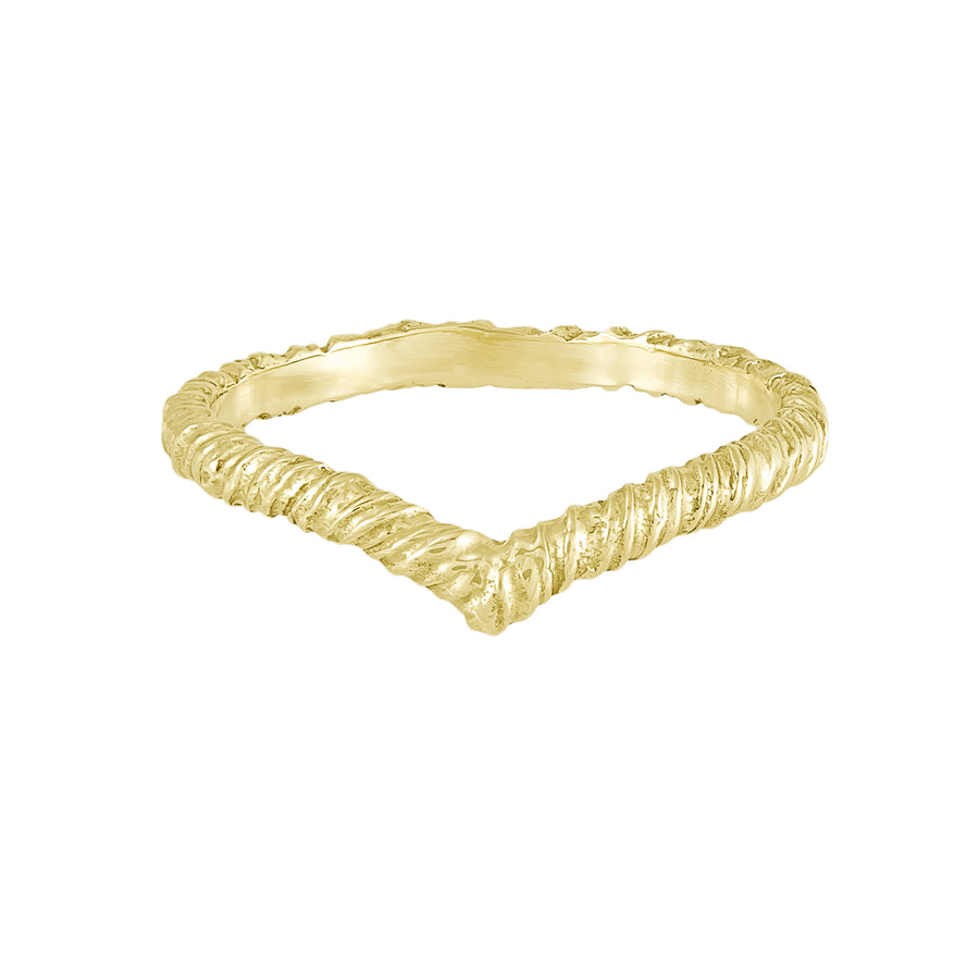 Natalie Perry at EC One London ethical wishbone wedding band in recycled yellow gold