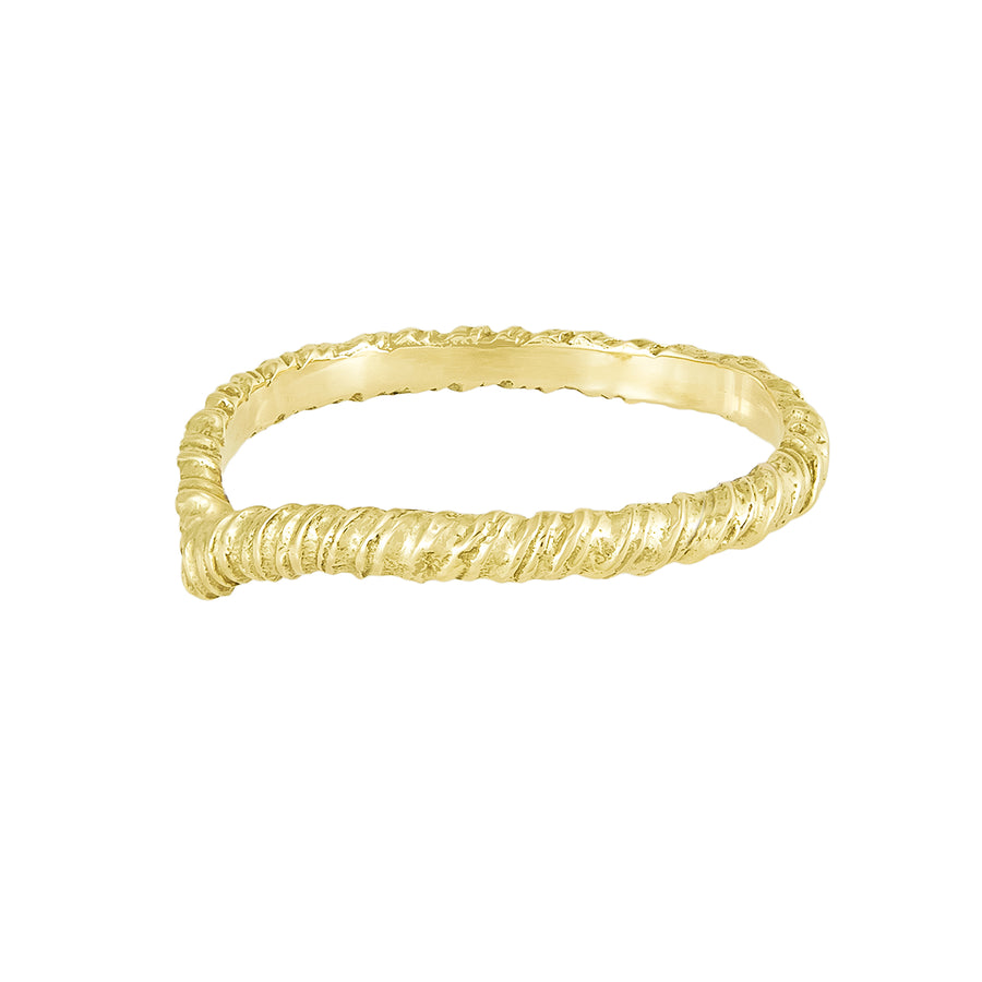 Natalie Perry at EC One London ethical wishbone wedding band in recycled yellow gold