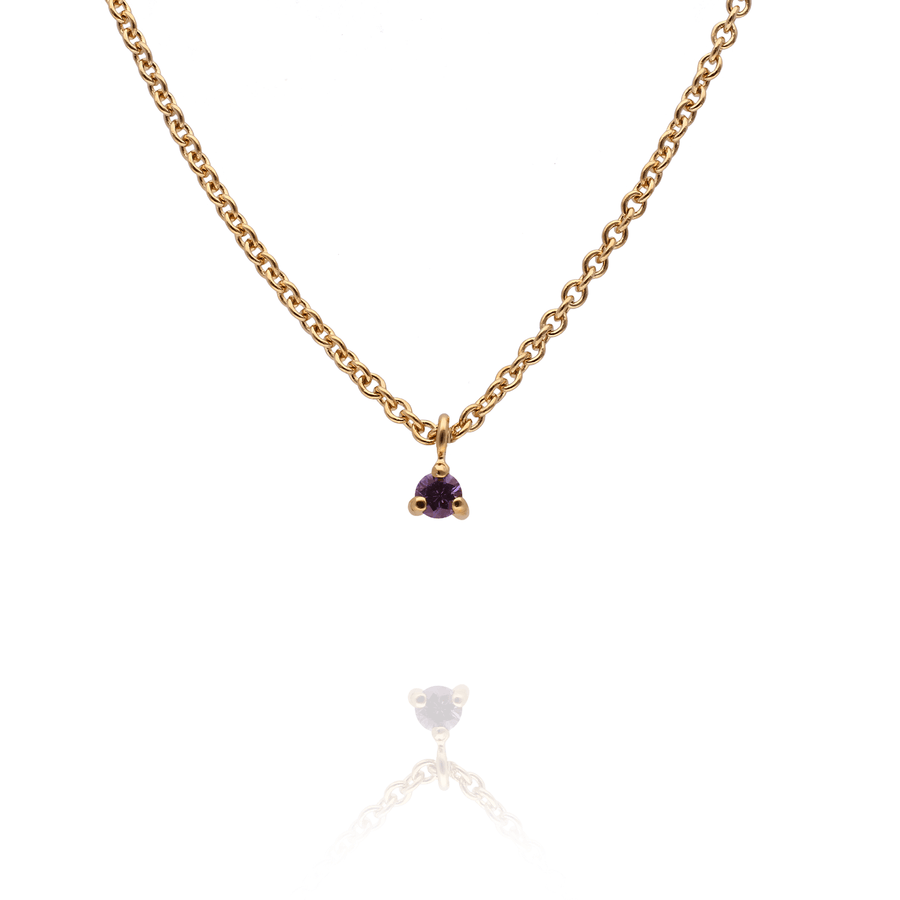 Tiny Ethical Sapphire Necklace Gold Plated