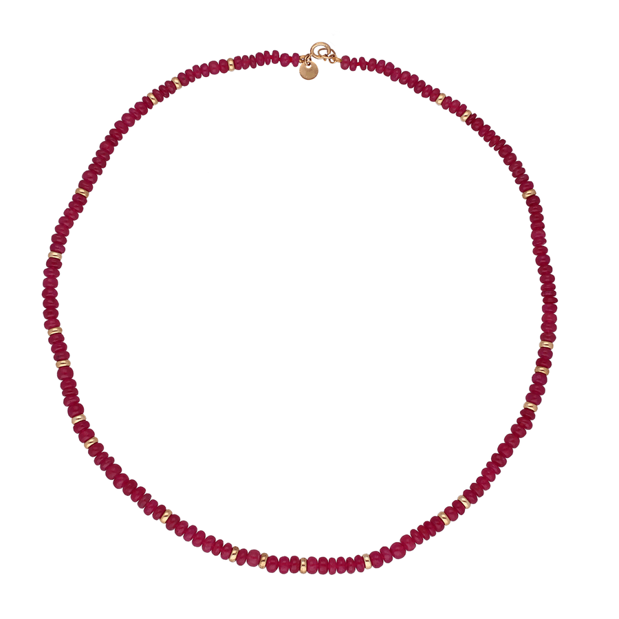 Ruby and Gold Bead Necklace