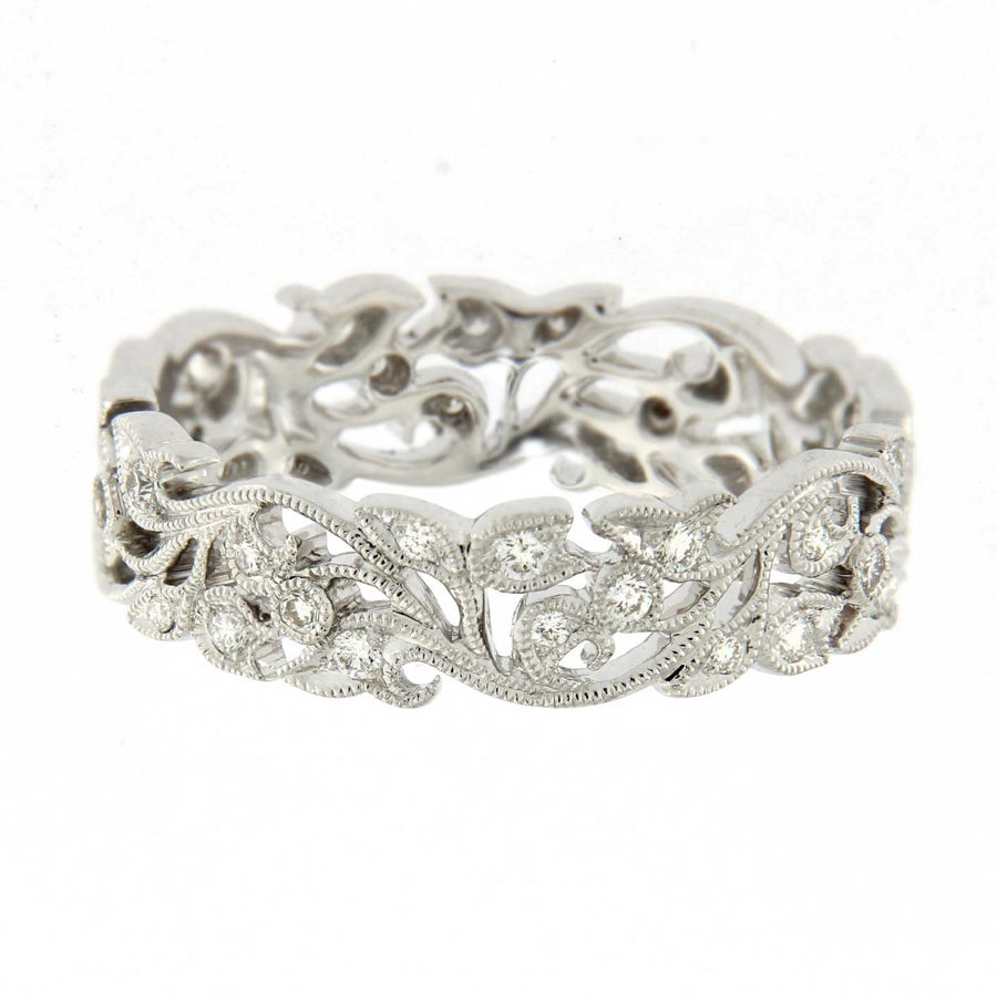 Carved Floral Wedding Band – Ashley Zhang Jewelry