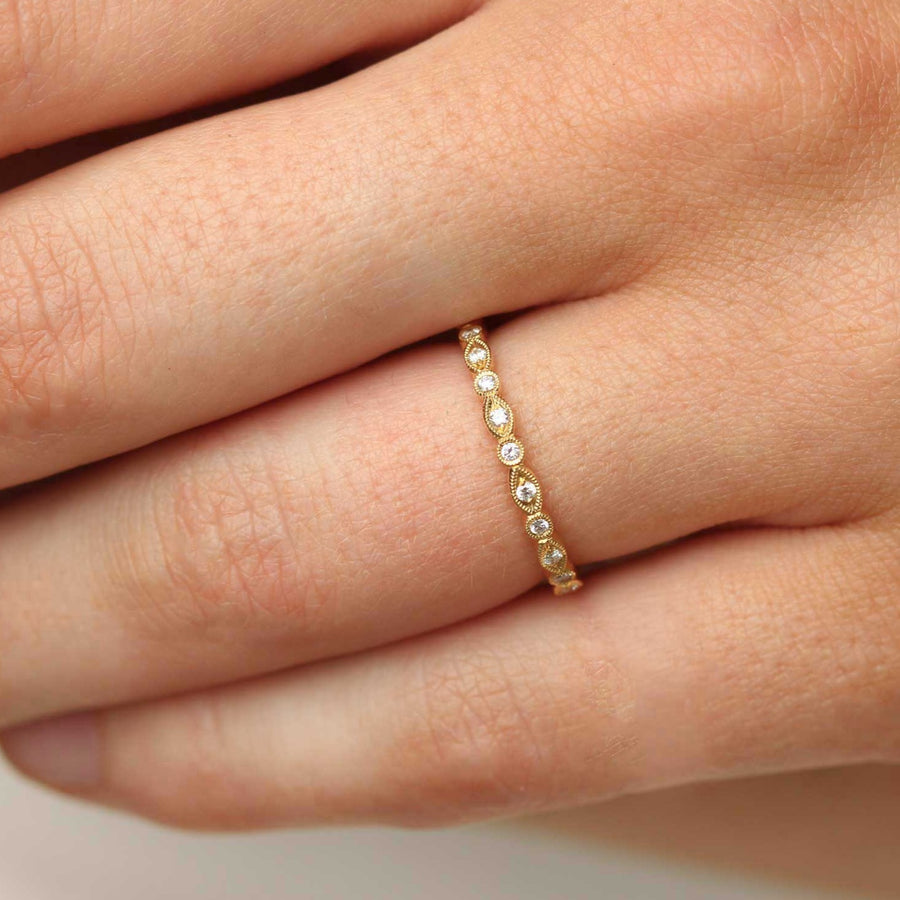 Ungar and Ungar Marquise & Round Diamond 18ct Yellow Gold Eternity Ring at EC One London