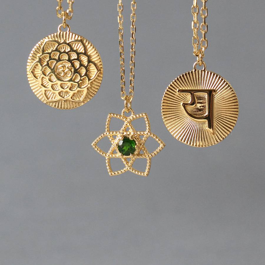 Zoe and morgan Chakra Love Gold Plated Necklace at EC One London