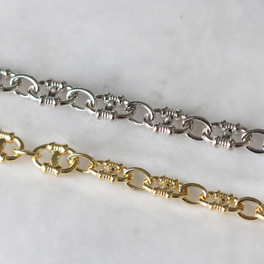 Zoe and Morgan Sky gold plated Bracelet at EC One London 