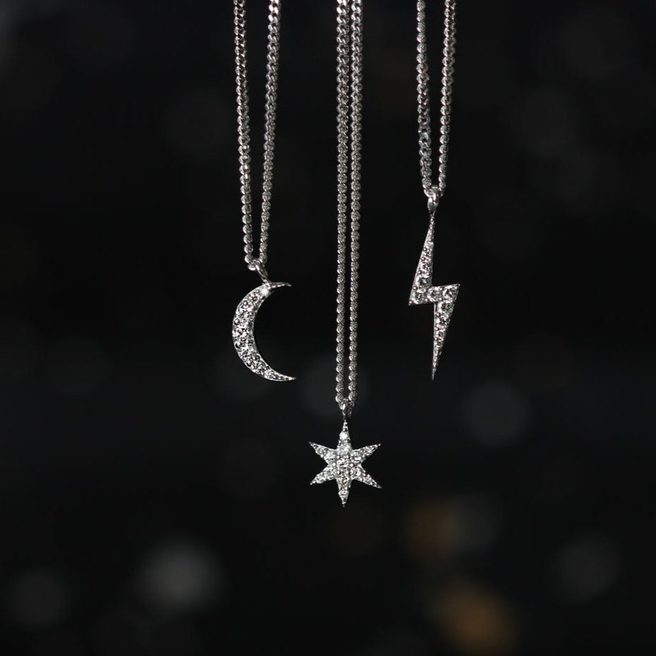 Zoe & Morgan Zap White Gold Diamond Necklace at EC One London