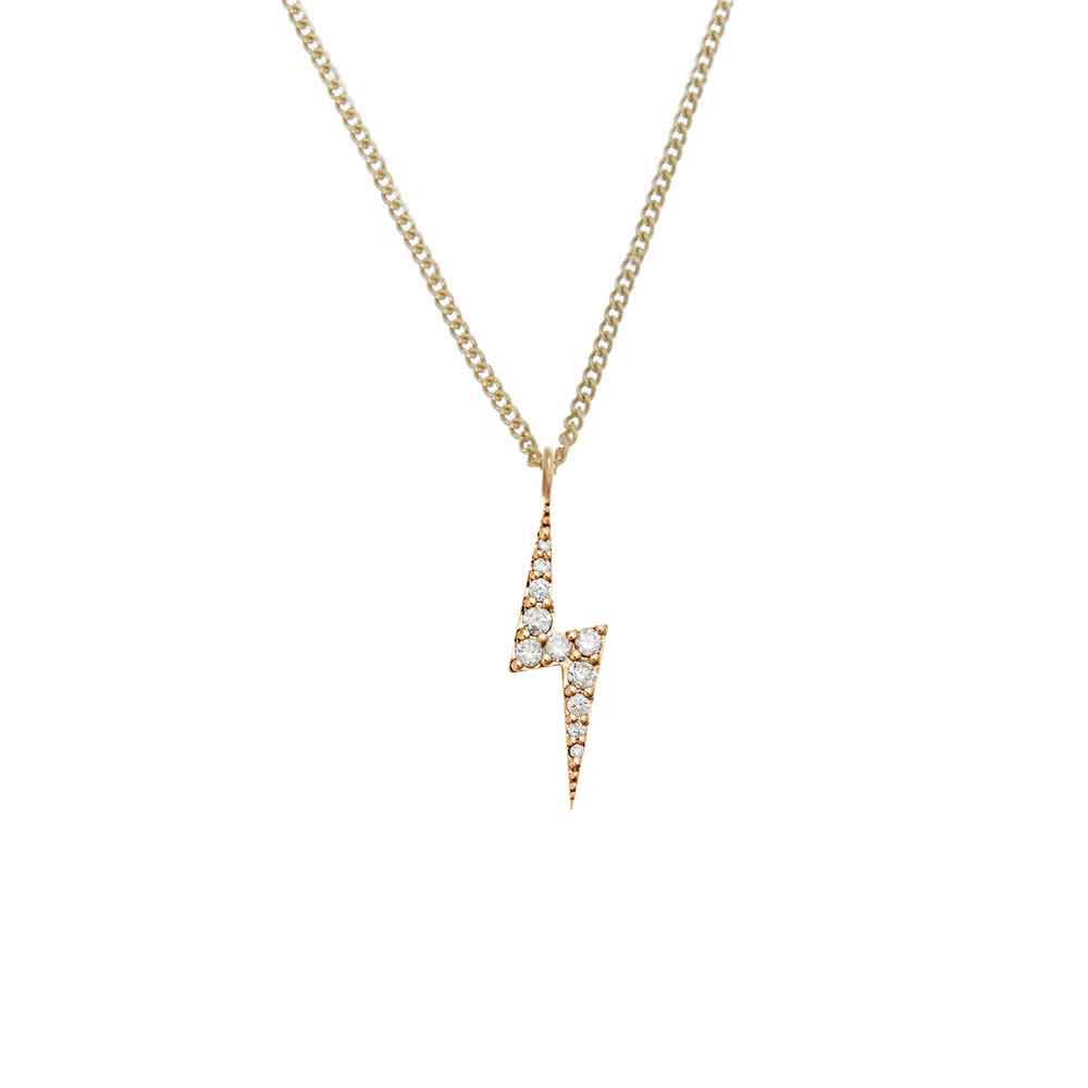 EC One Zoe & Morgan Zap Yellow Gold Diamond Necklace
