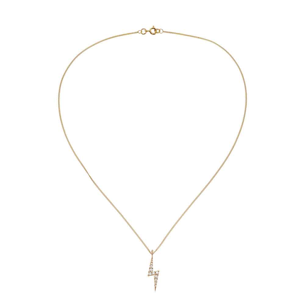 EC One Zoe & Morgan Zap Yellow Gold Diamond Necklace